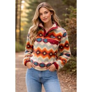 Patagonia Synchilla Snap-T Fleece Pullover in Timber Twist Cedar Red Size XXS